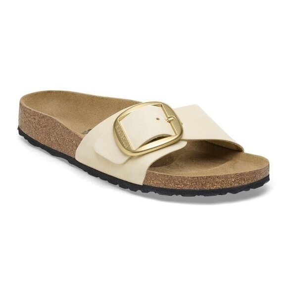 NEW BIRKENSTOCK Madrid Big Buckle Sandals Nubuck Ecru Women's Size 4 - Picture 1 of 5